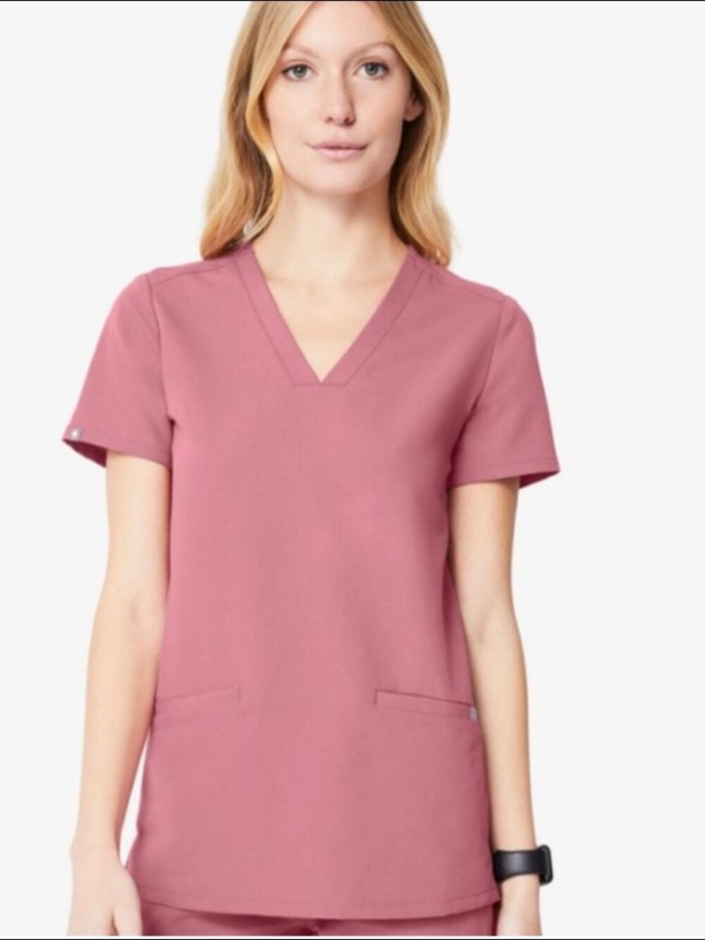 FIGS Women's Casma Three-Pocket Scrub Top in Mauve Size XS